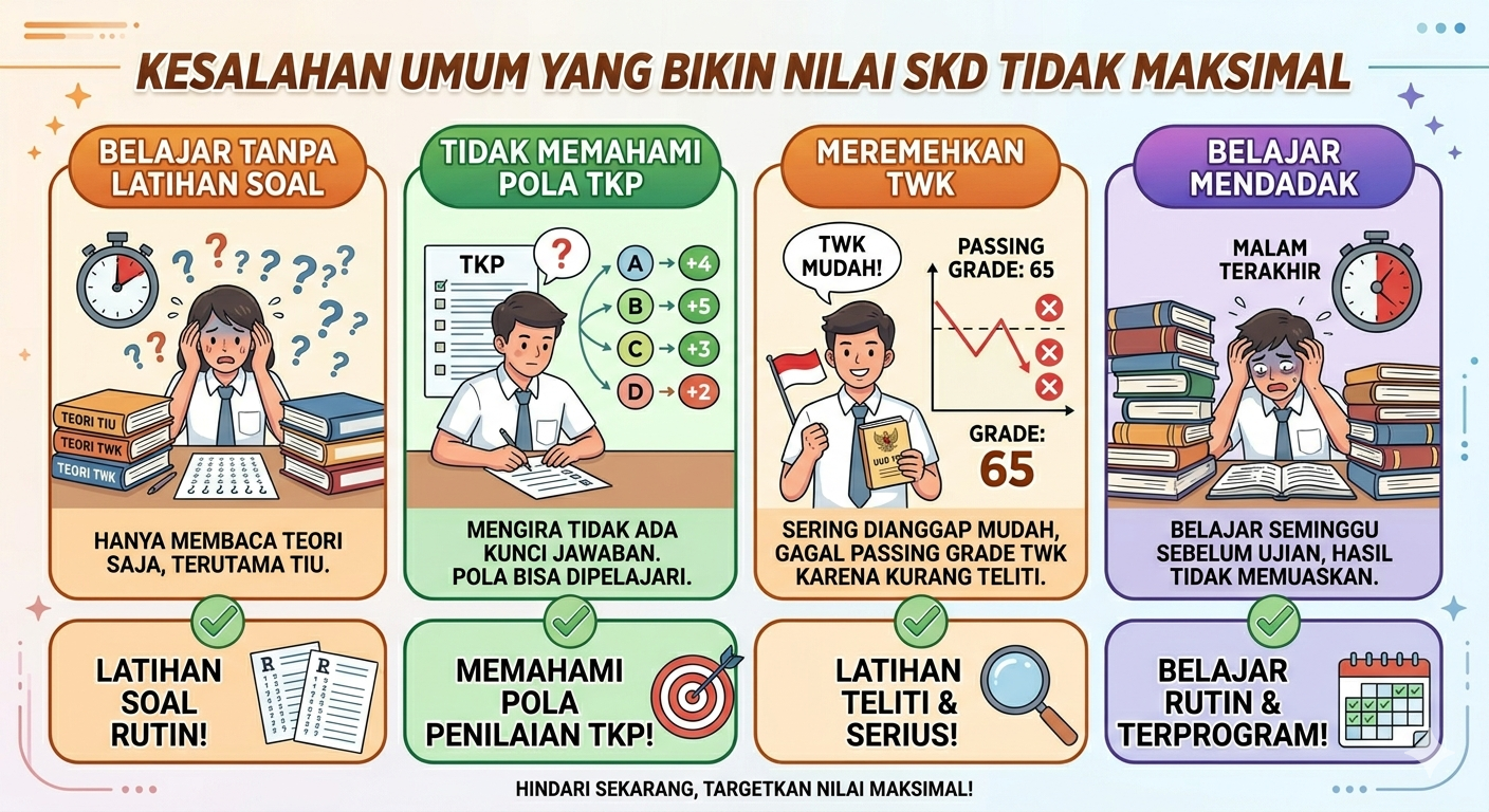 Kesalahan Umum yang Bikin Nilai SKD Tidak Maksimal